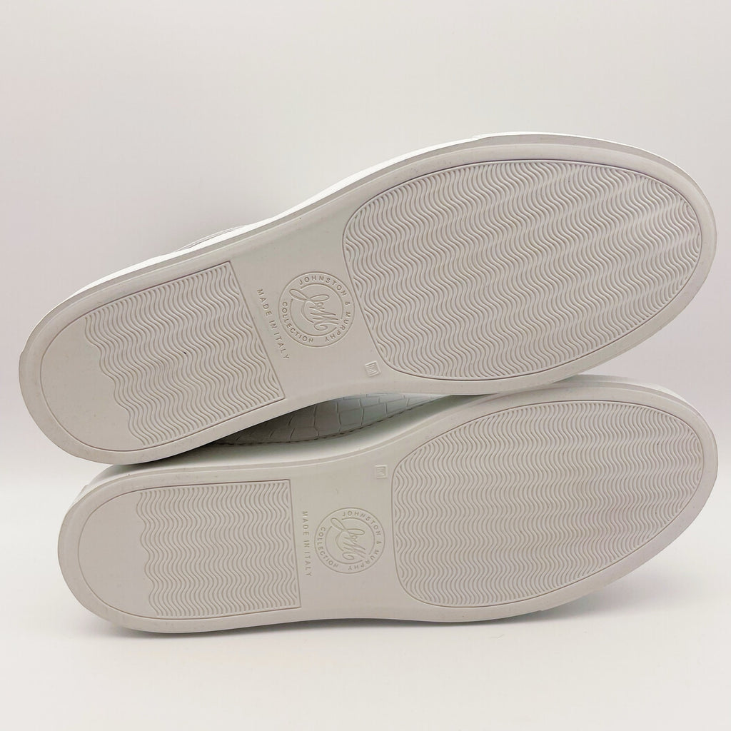 Johnston & Murphy Mens Jake Lace to Toe Casual Sneakers US 8.5 White Leather NIB