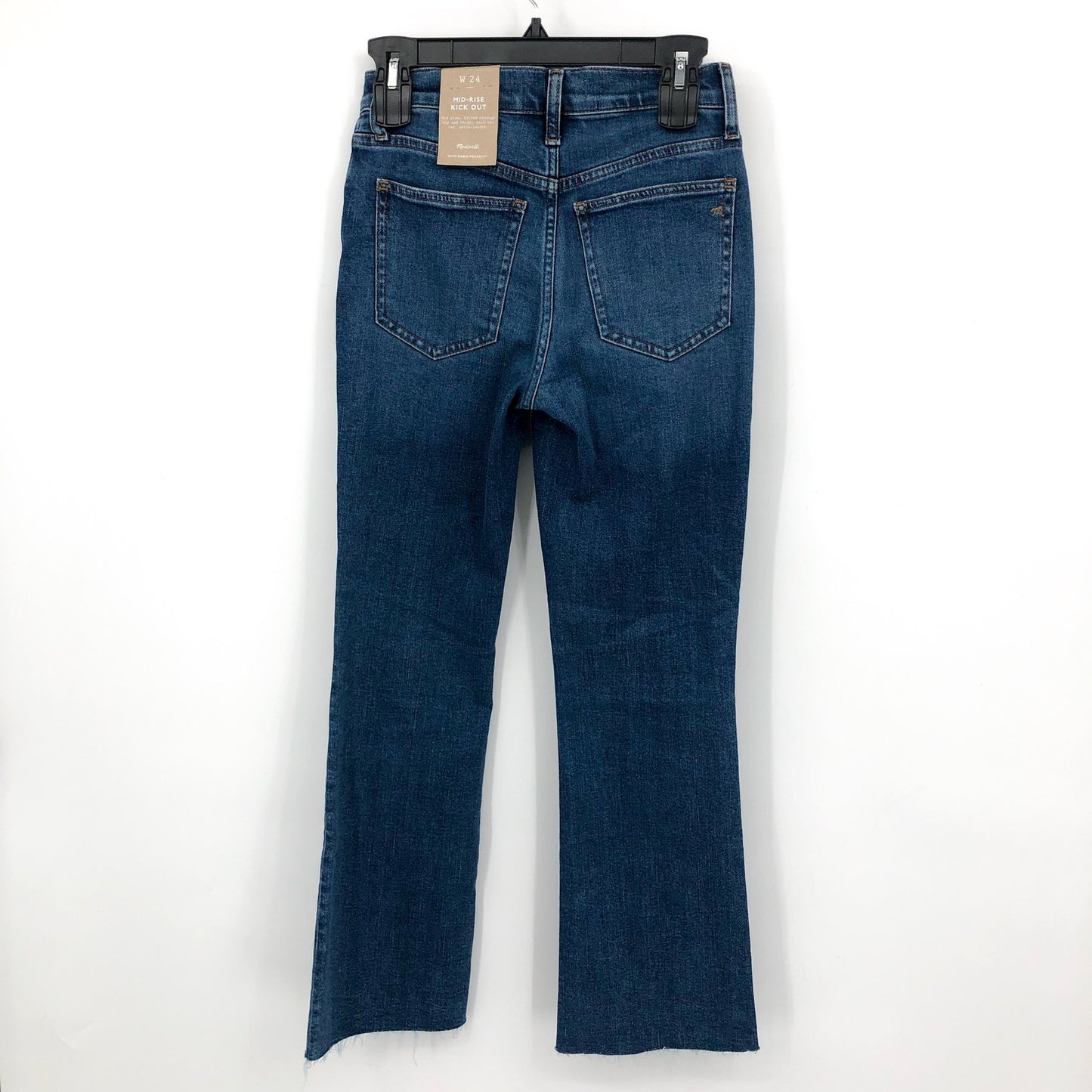 MADEWELL Women's Kick Out Crop Jeans Size 24 Blue Brinton NM242 Mid Rise NWT