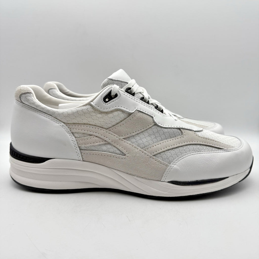 SAS Mens Journey Mesh Walking Sneakers US 14.5 Wide EU 47.5 White Suede NWOB
