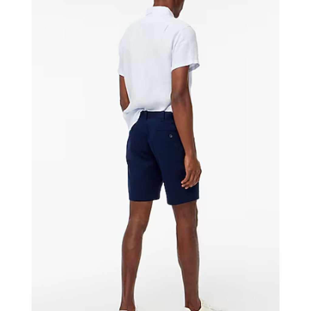 J.CREW Men's 9" Flex Chino Short Size 32 Navy Blue Flat Front Stretch H5020 NWOT