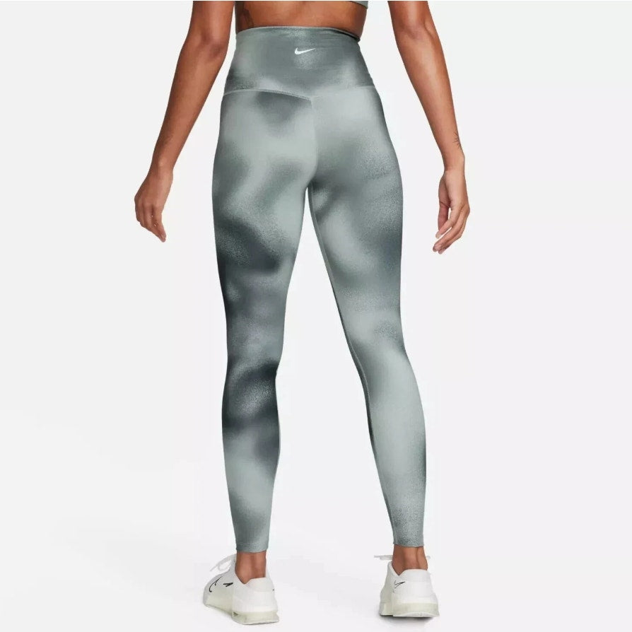 NIKE Women's One Dri Fit Leggings XS Black Print Full Length High Rise NWT