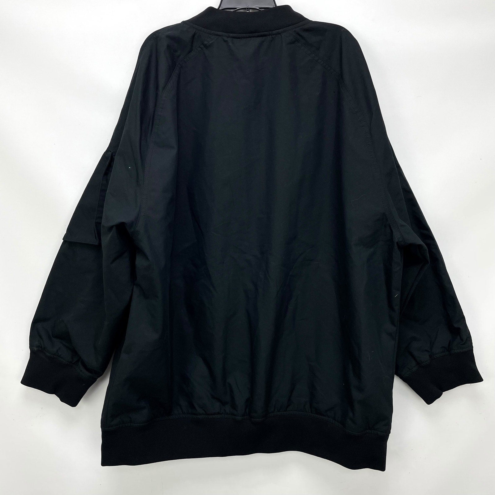 Everlane Womens Cotton Bomber Jacket XL Black Oversized Boxy NWT