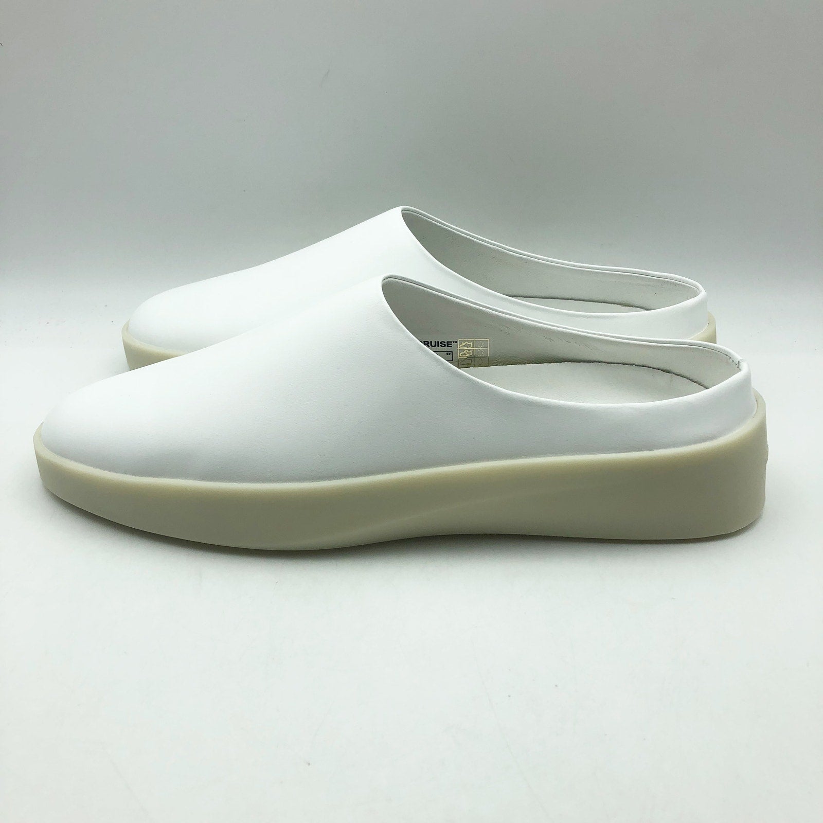 Wolf & Shepherd Mens Cruise Mule Slip On Shoes Size 11 White Vanilla Leather NIB
