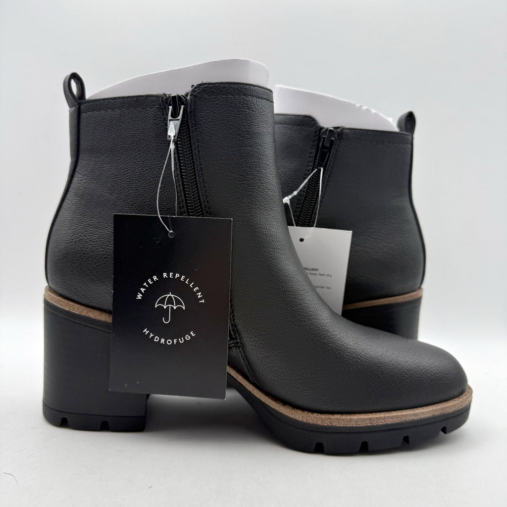 Naturalizer Womens Madalynn Ankle Bootie Size 8 Wide Black Water Repellent NIB