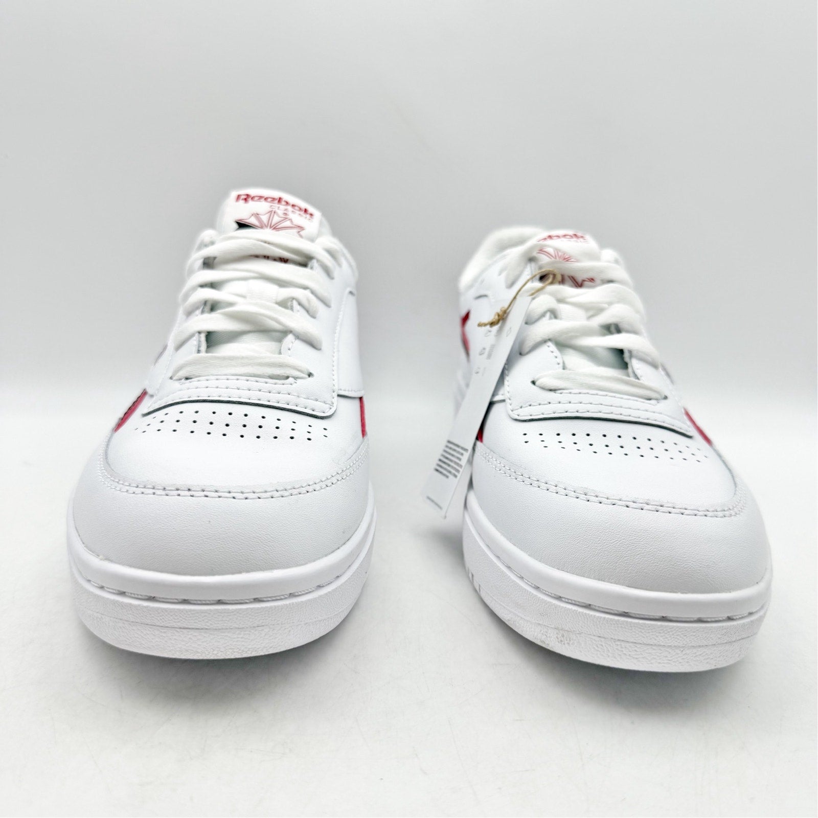 Reebok Womens Club C Double Sneaker SIZE 9 EU 40 White Red Leather NWT