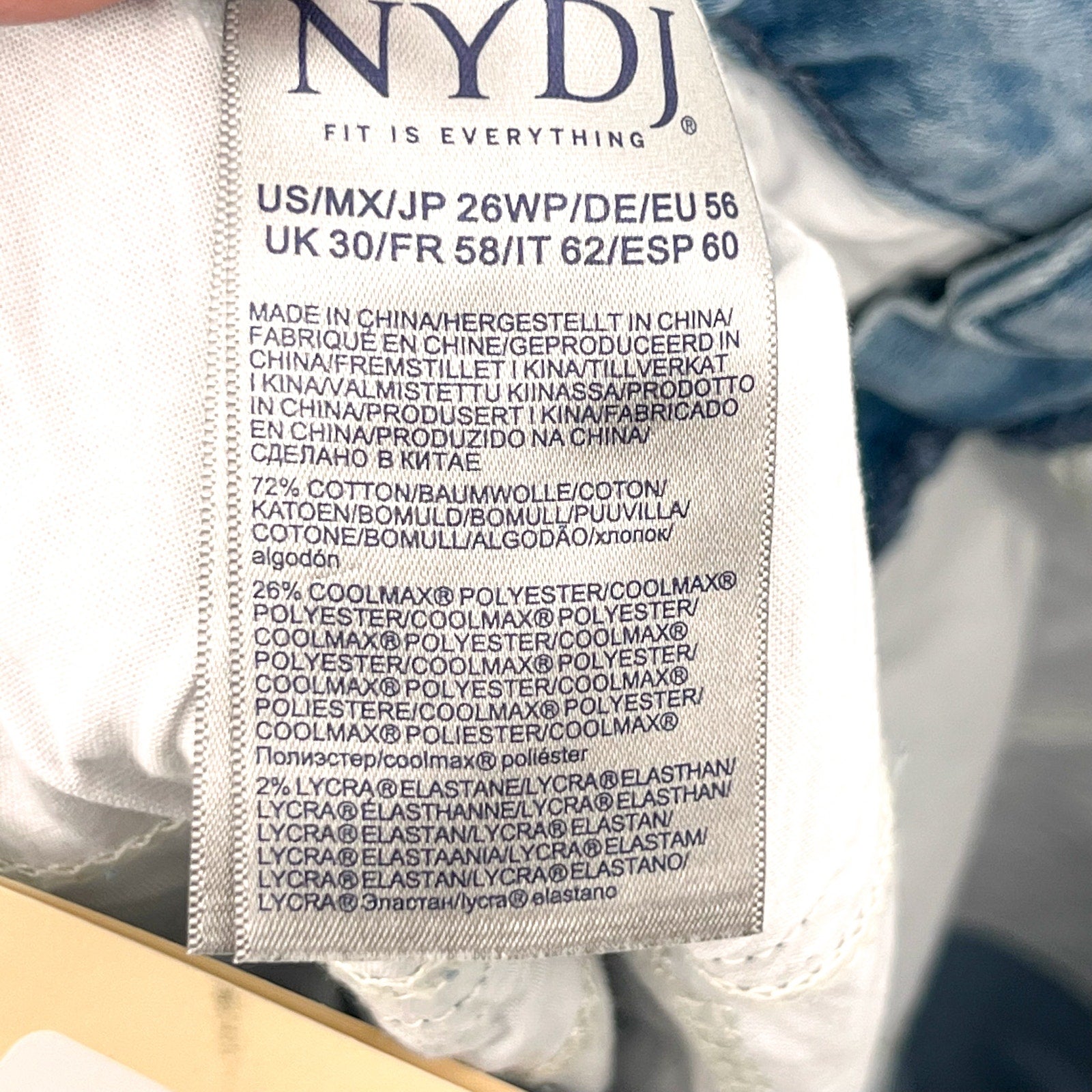 NYDJ Womens Margot Girlfriend Jeans Size 26W PETITE Kingston Blue NWT