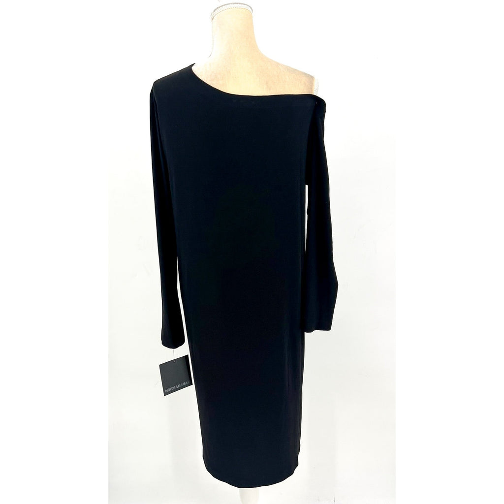 NORMA KAMALI Women's Drop Shoulder Dress Medium FR 38 Black Long Sleeve NWT