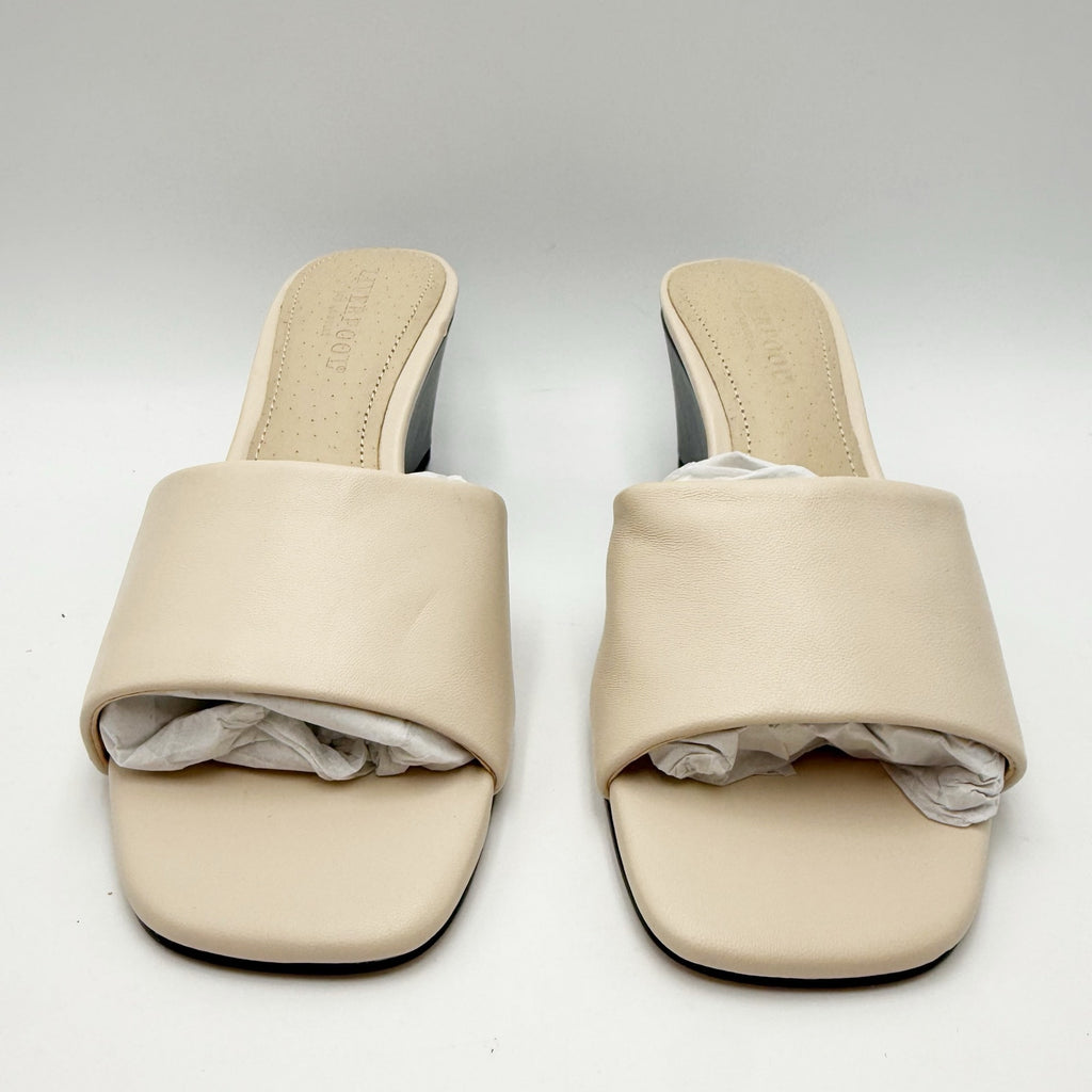 Liverpool Womens Flowers Wedge Sandals Size 6.5 Cream Off White Leather NWOB