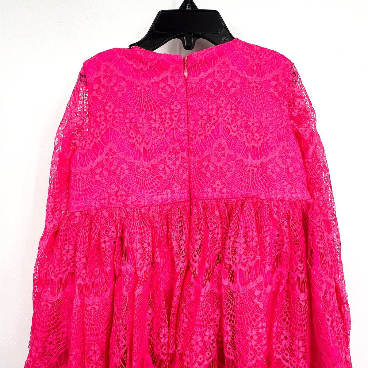 BARDOT JUNIOR Baby Gertrude Lace Dress Size 6-9 Months Pink Long Sleeve NWT