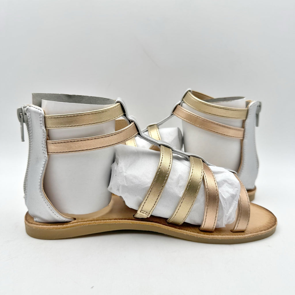 Treasure & Bond Kids Alana Gladiator Sandals Size 2 M EU 33 Gold Silver NIB