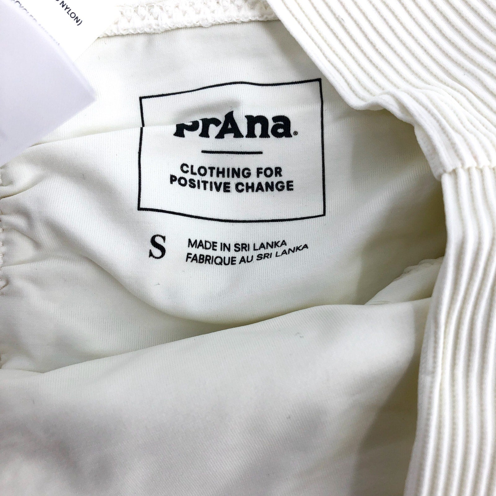 PRANA Women's Aurelia Swim Bottoms Small White Horchata Ottoman High Waist NWT
