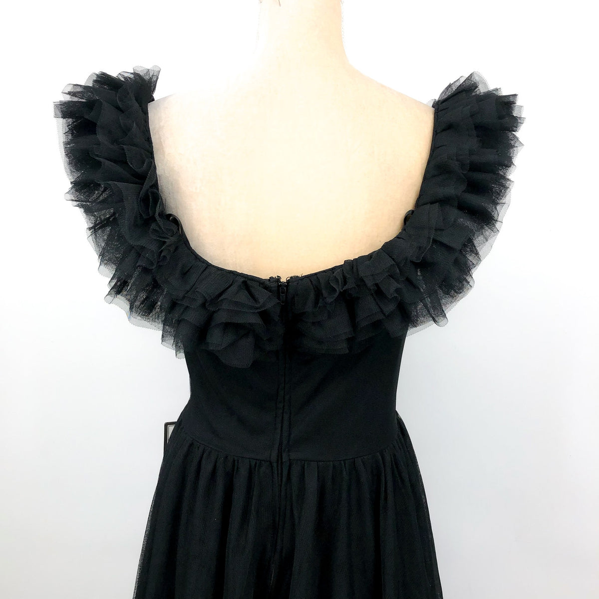 CITY STUDIOS Women's Ruffled Evening Gown 16W Plus Black Tulle Trim NWT