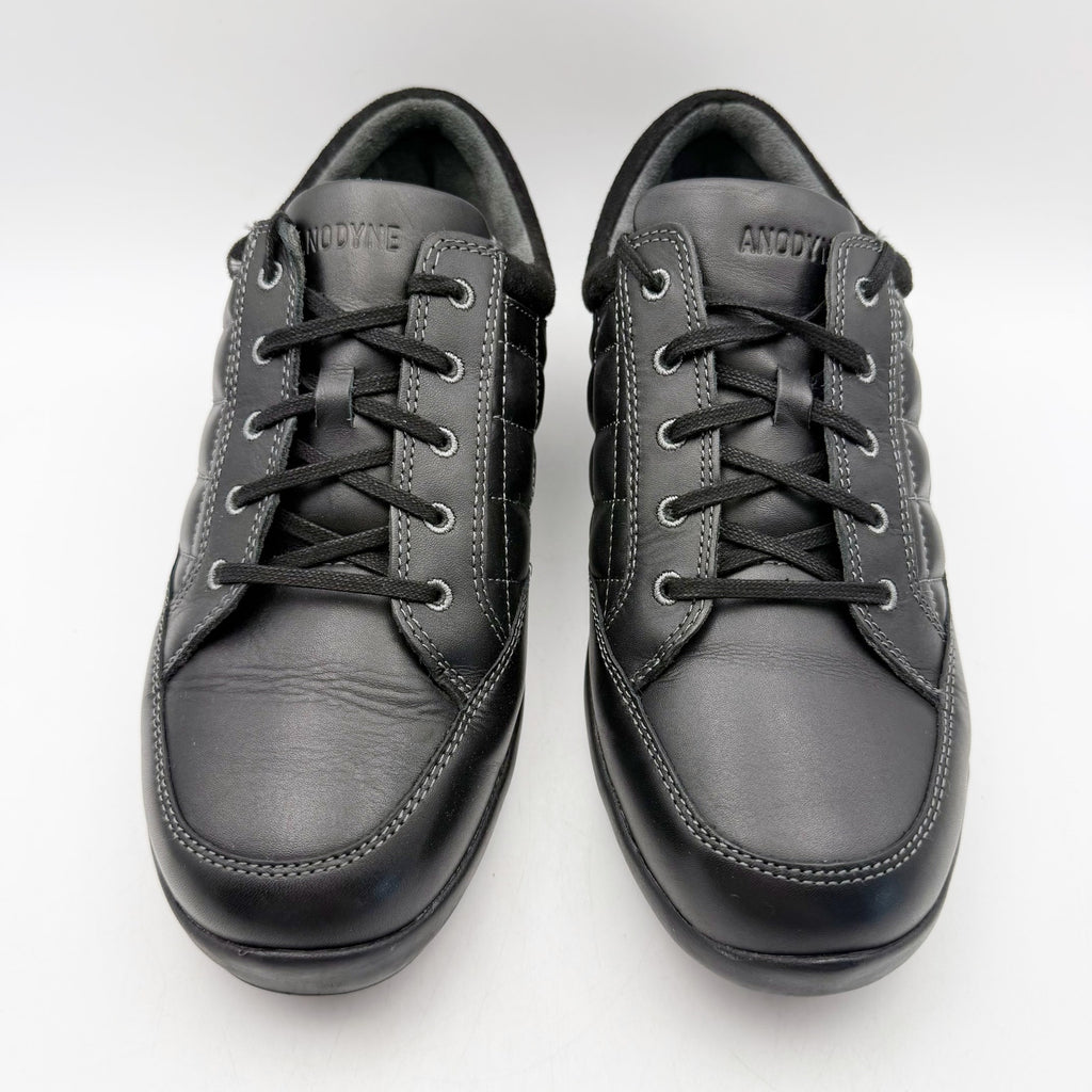 Anodyne Womens No. 75 Casual Sport Sneaker US 9.5 Wide EU 39.5 Black Leather
