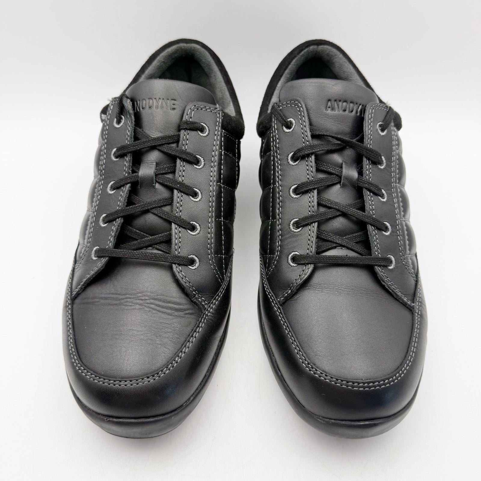 Anodyne Womens No. 75 Casual Sport Sneaker US 9.5 Wide EU 39.5 Black Leather
