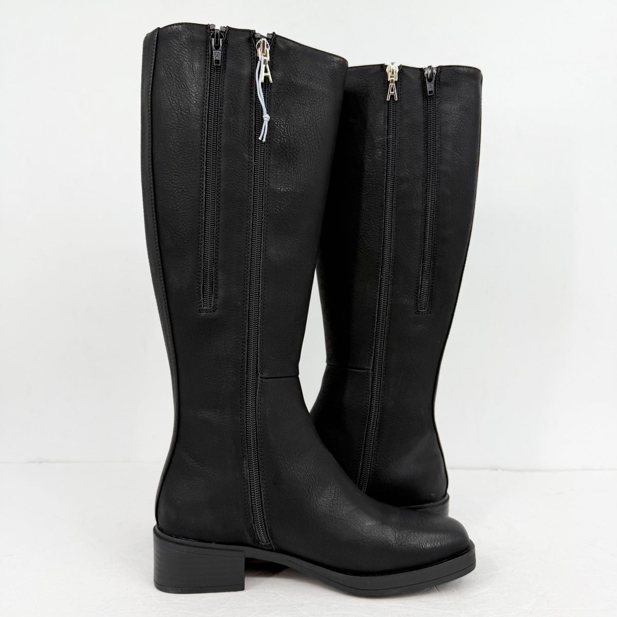 Aerosoles Womens Daria Knee High Boots Size 7 M Black Vegan Leather NIB
