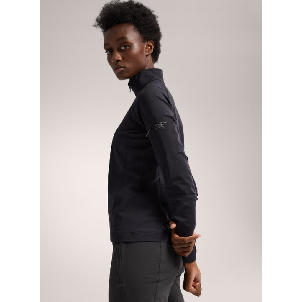 ARC'TERYX Women's Rho LT Zip Neck Sweatshirt XXL Black Long Sleeve NWT