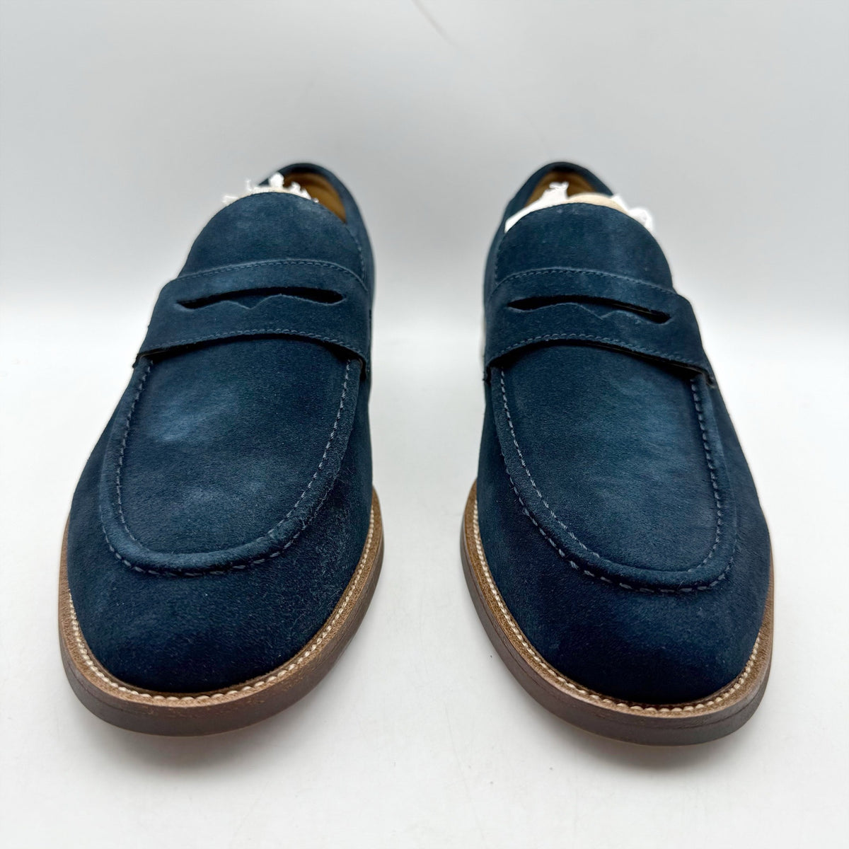 Florsheim Mens Rucci Penny Loafers Size 7 M EU 40 Navy Blue Suede NIB