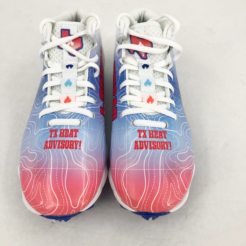 Under Armour Boys Spotlight Fran RM 4 TX Football Cleats 2.5 Red White Blue NWOB