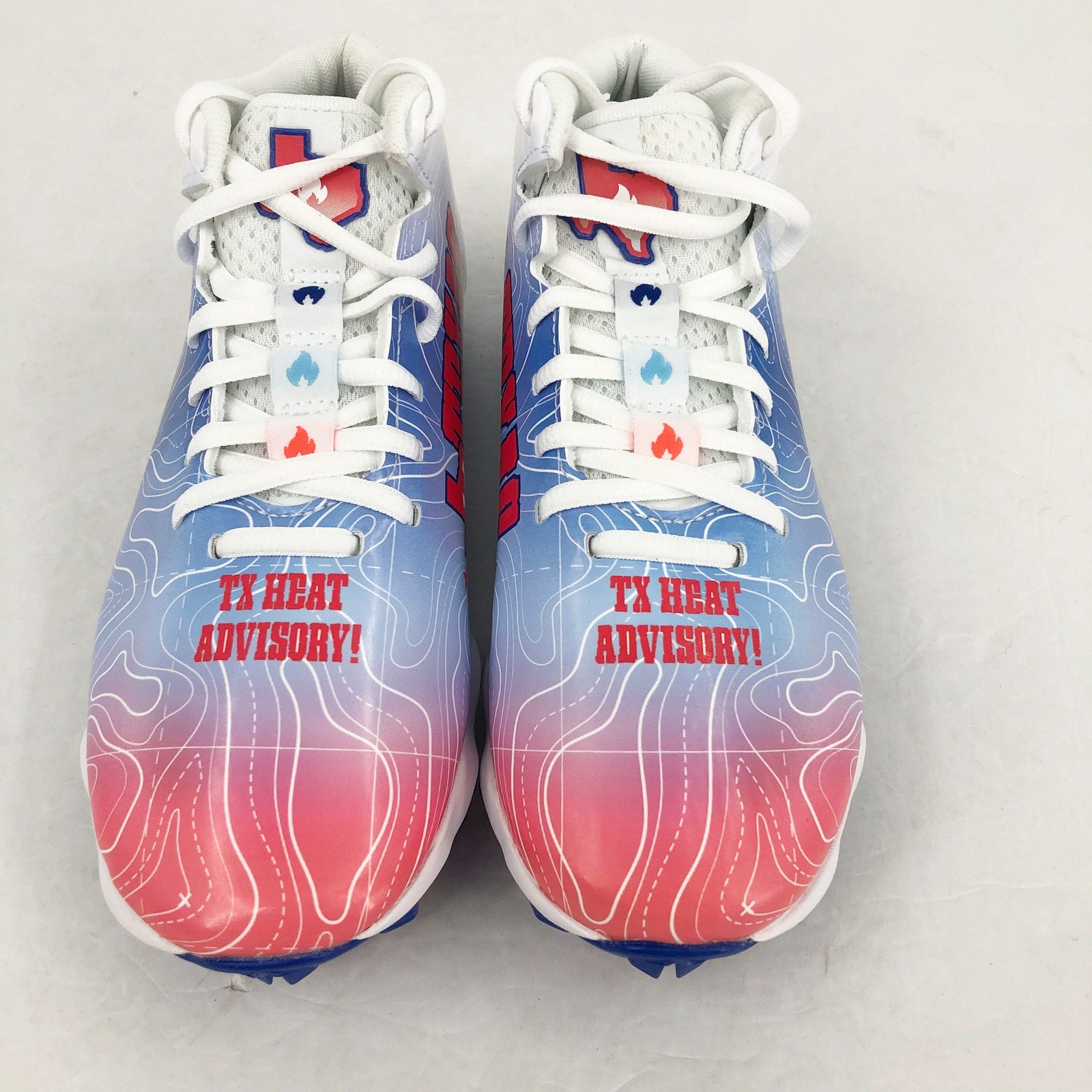 Under Armour Boys Spotlight Fran RM 4 TX Football Cleats 2.5 Red White Blue NWOB