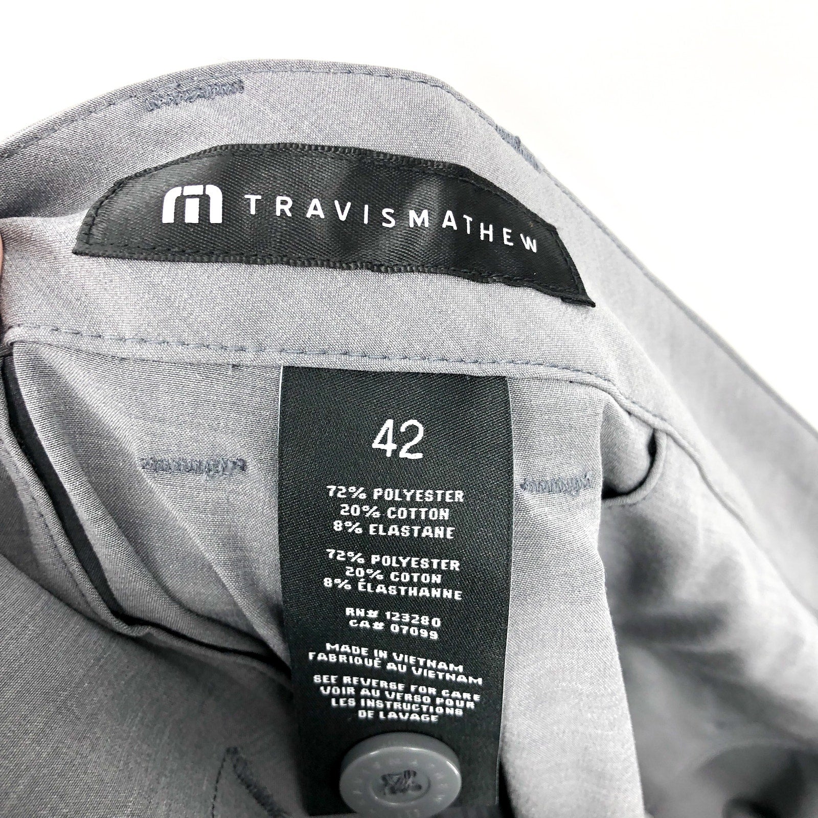 TRAVIS MATHEW Men's Open To Close Tech Chino Pants 42x31 Grey Heather Quit NWT