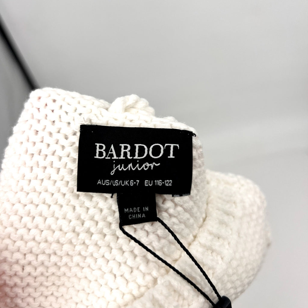 BARDOT JUNIOR Girls Andi Knit Top Size 6-7 SMALL Orchid White Tie Back NWT