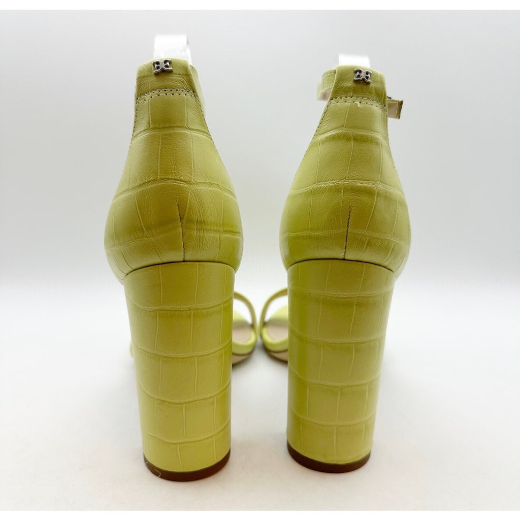 SAM EDELMAN Womens Yaro Dress Sandals Size 9.5M Kiwi Green Leather Heel NWOB