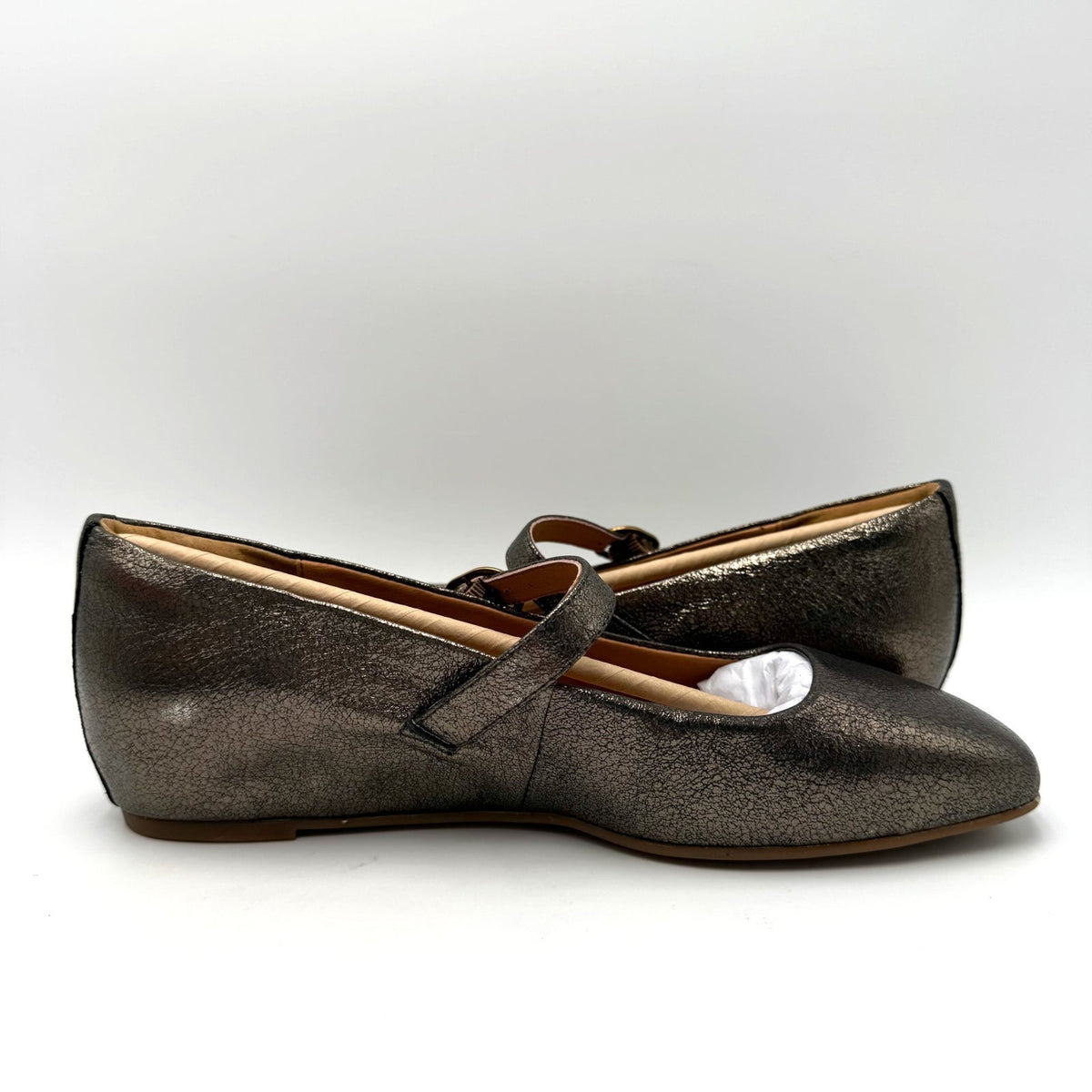 Sofft Womens Palma Mary Jane Flats Size 8.5 EU 39.5 Bronze Metallic Leather NIB