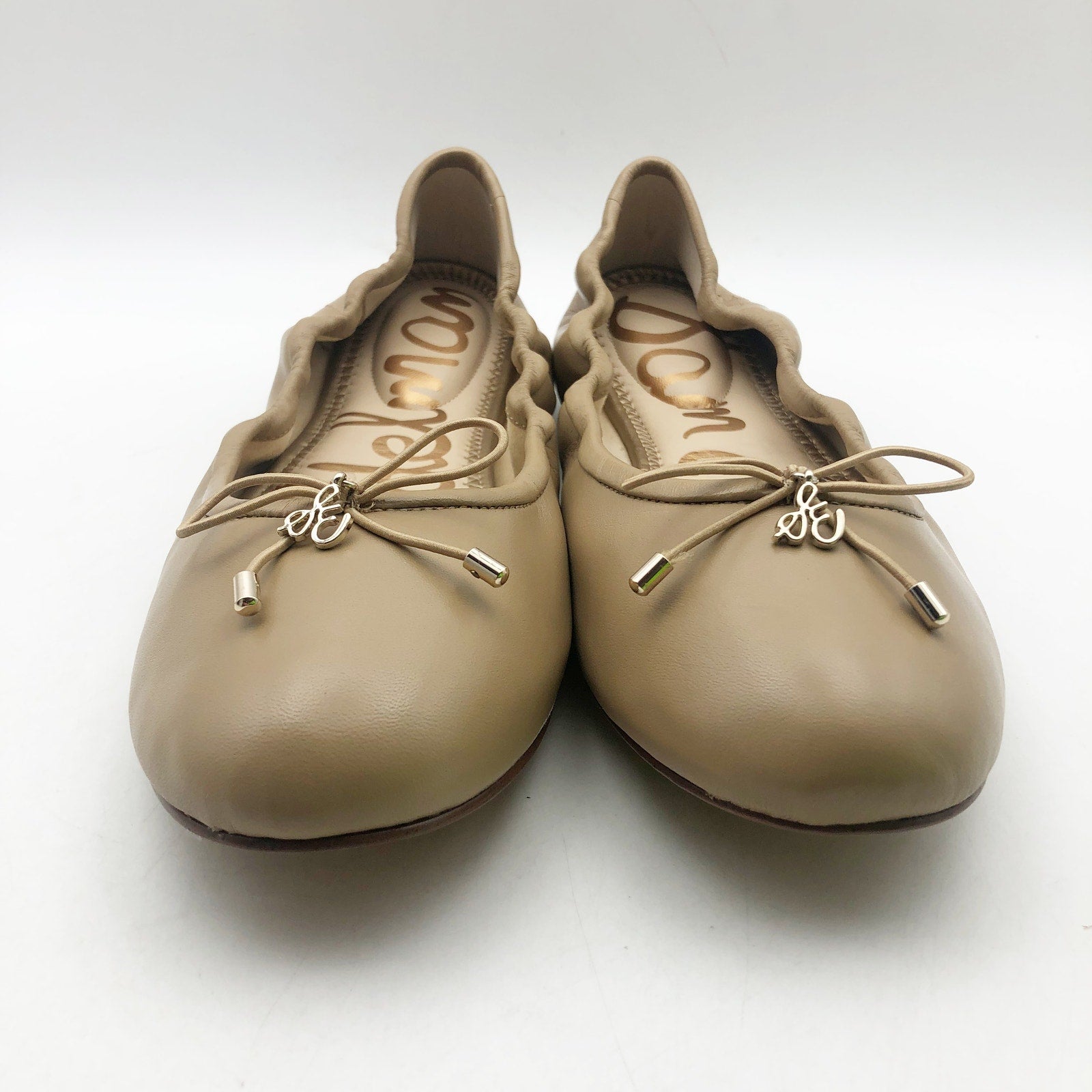 Sam Edelman Womens Felicia Cushioned Ballet Flats US 9 Beige Leather NIB