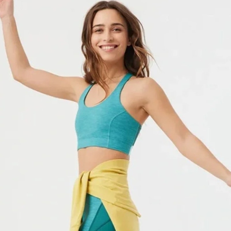OUTDOOR VOICES Women's Doing Things Bra XXS Blue Green Racerback NWT