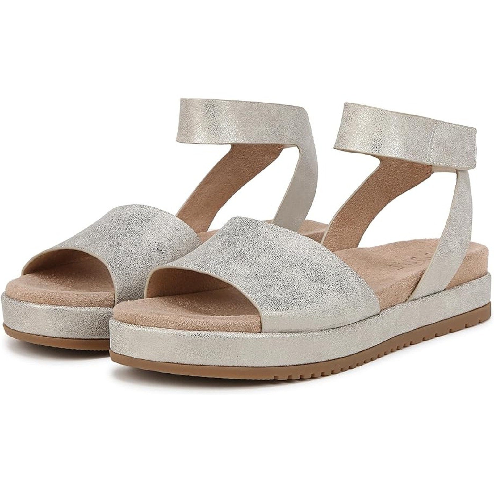 Soul Naturalizer Womens Deara Platform Flat Sandals 9.5 WIDE Gold Leather NIB