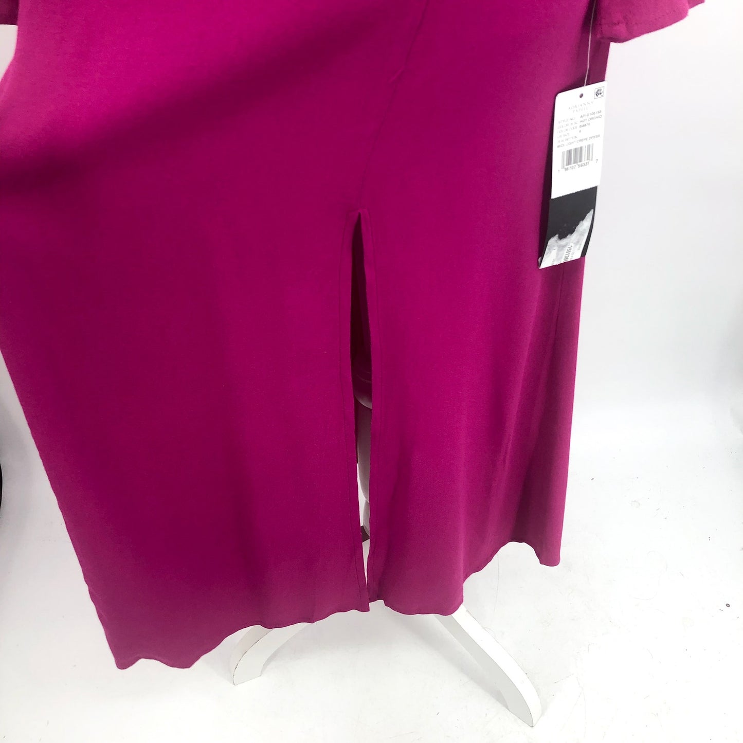 ADRIANNA PAPELL Women's Midi Dress Size 6 Pink Square-neck Light Crepe NWT