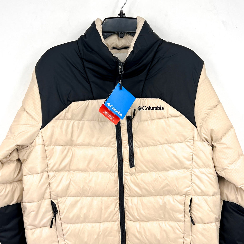 COLUMBIA Men's Autumn Park Down Jacket Small Cream Black NWT
