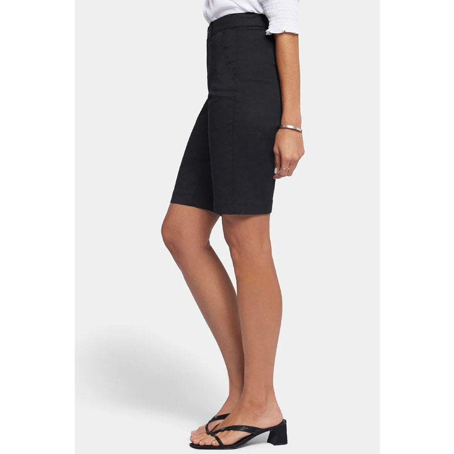 NYDJ Women's Bermuda Shorts Size 12 Black Stretch Twill Knee Length NWT