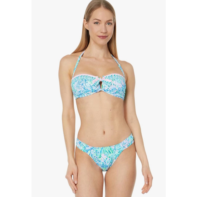 LILLY PULITZER Womens Agnes Bikini Top Size 8 Surf Blue Soleil It On Me NWT
