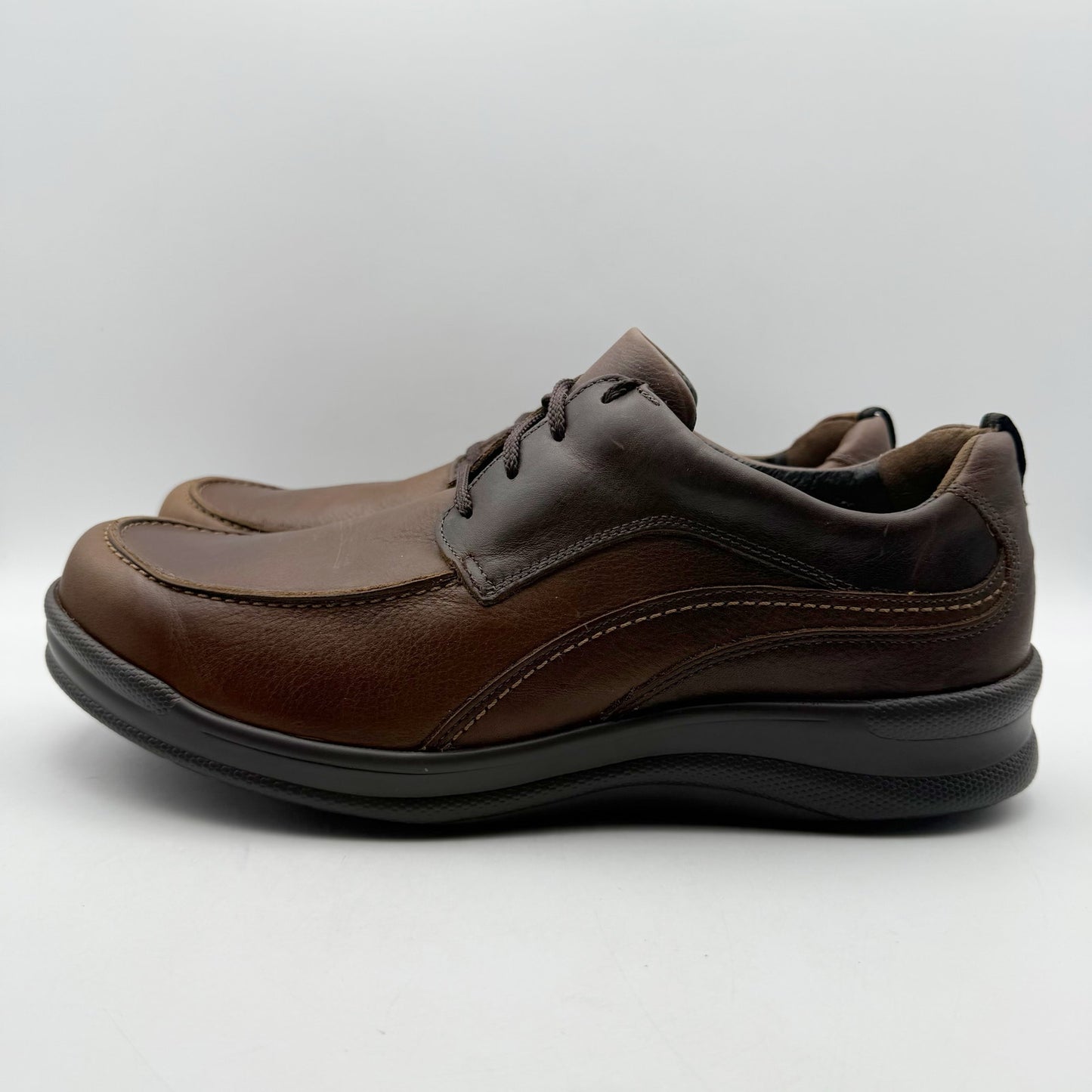 SAS Mens Move on Lace up Sneakers US 11.5 Wide Brown Leather Comfort NIB