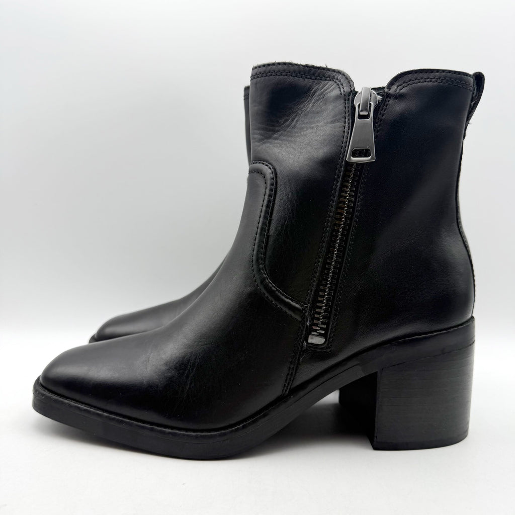 Naturalizer Womens Emmy Ankle Boots Size 8.5 EU 39 Black Leather NIB