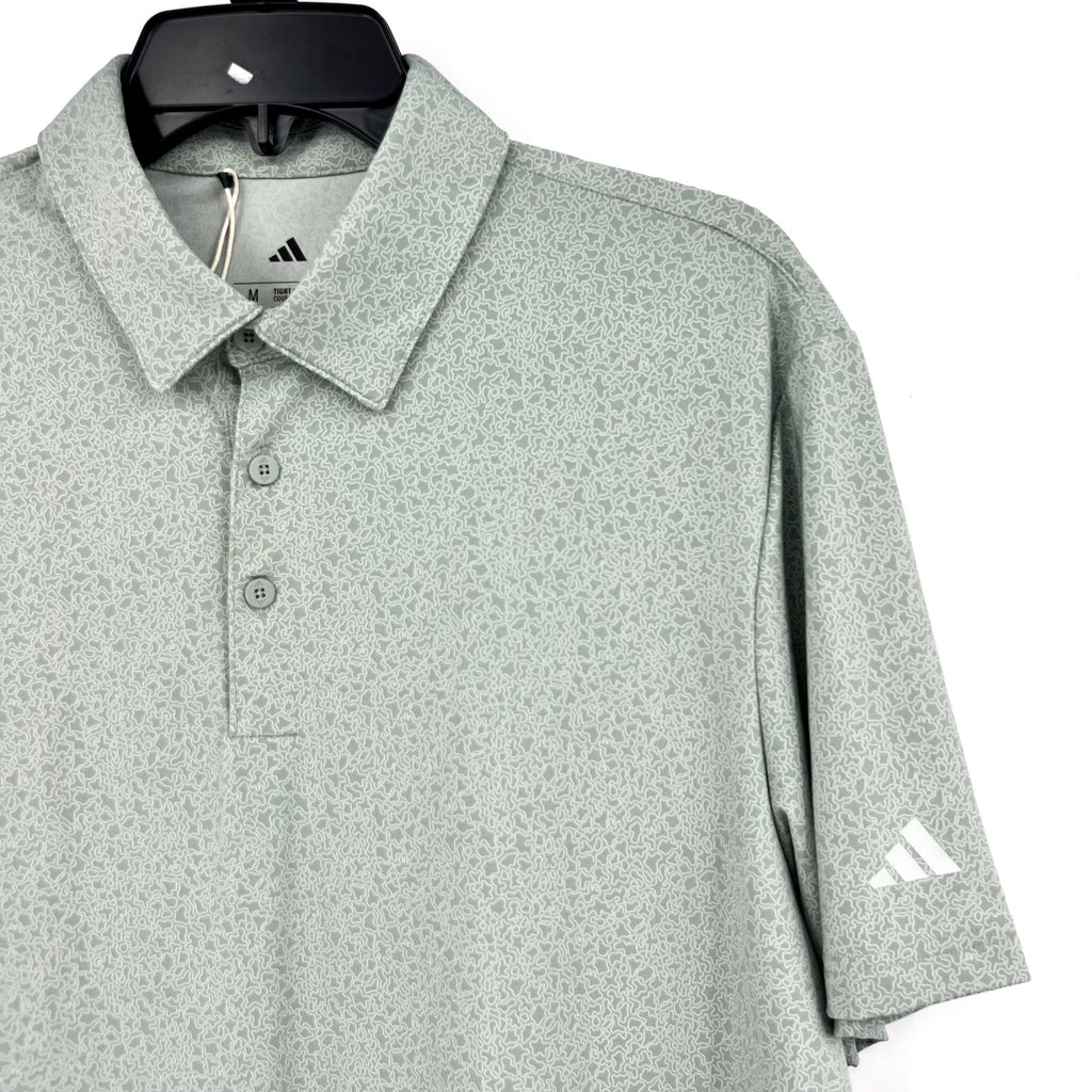 ADIDAS Mens Ultimate365 Mini Bunker Polo Shirt Medium Green Short Sleeve NWT