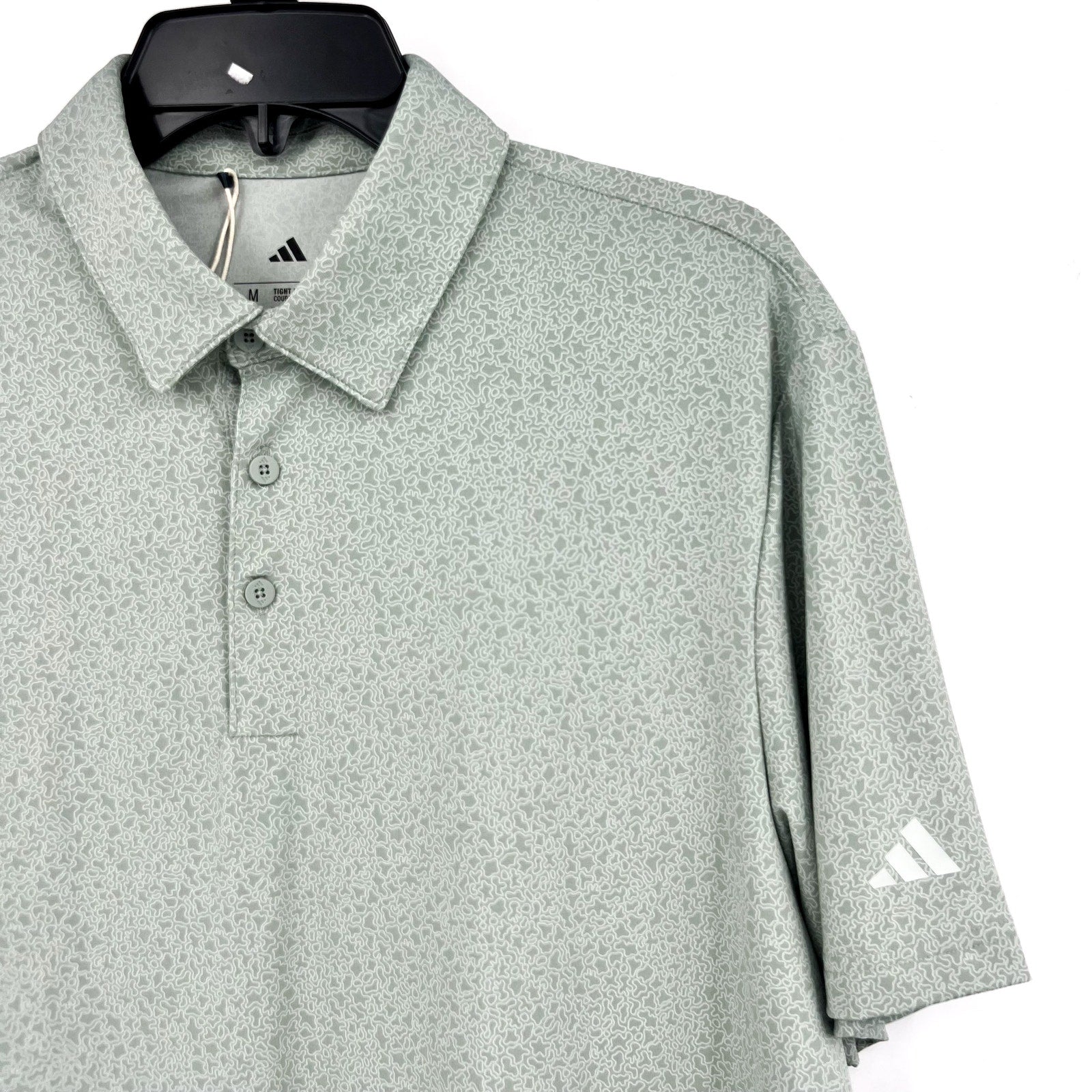 ADIDAS Mens Ultimate365 Mini Bunker Polo Shirt Medium Green Short Sleeve NWT