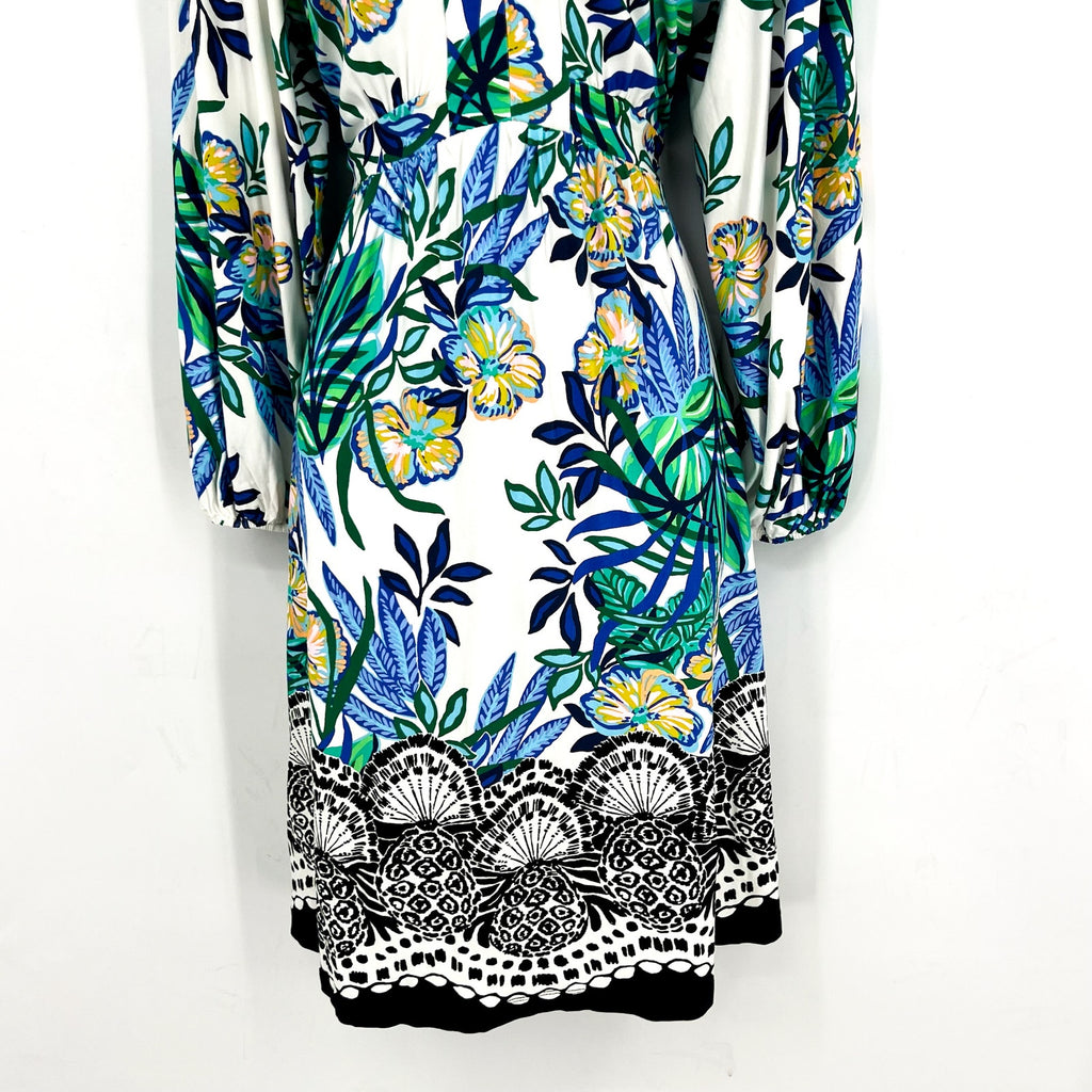 LILLY PULITZER Womens Wexlee Print Dress Size 8 White Green Golden Hour Glam NWT