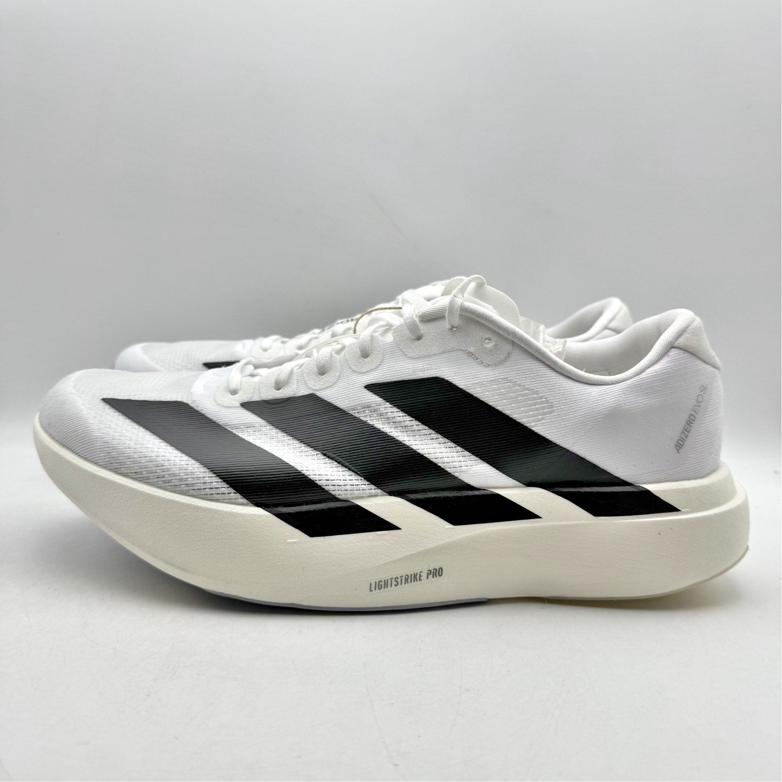 Adidas Mens Adizero Evo SL Running Sneakers US 9.5 M White Black Athletic NWT