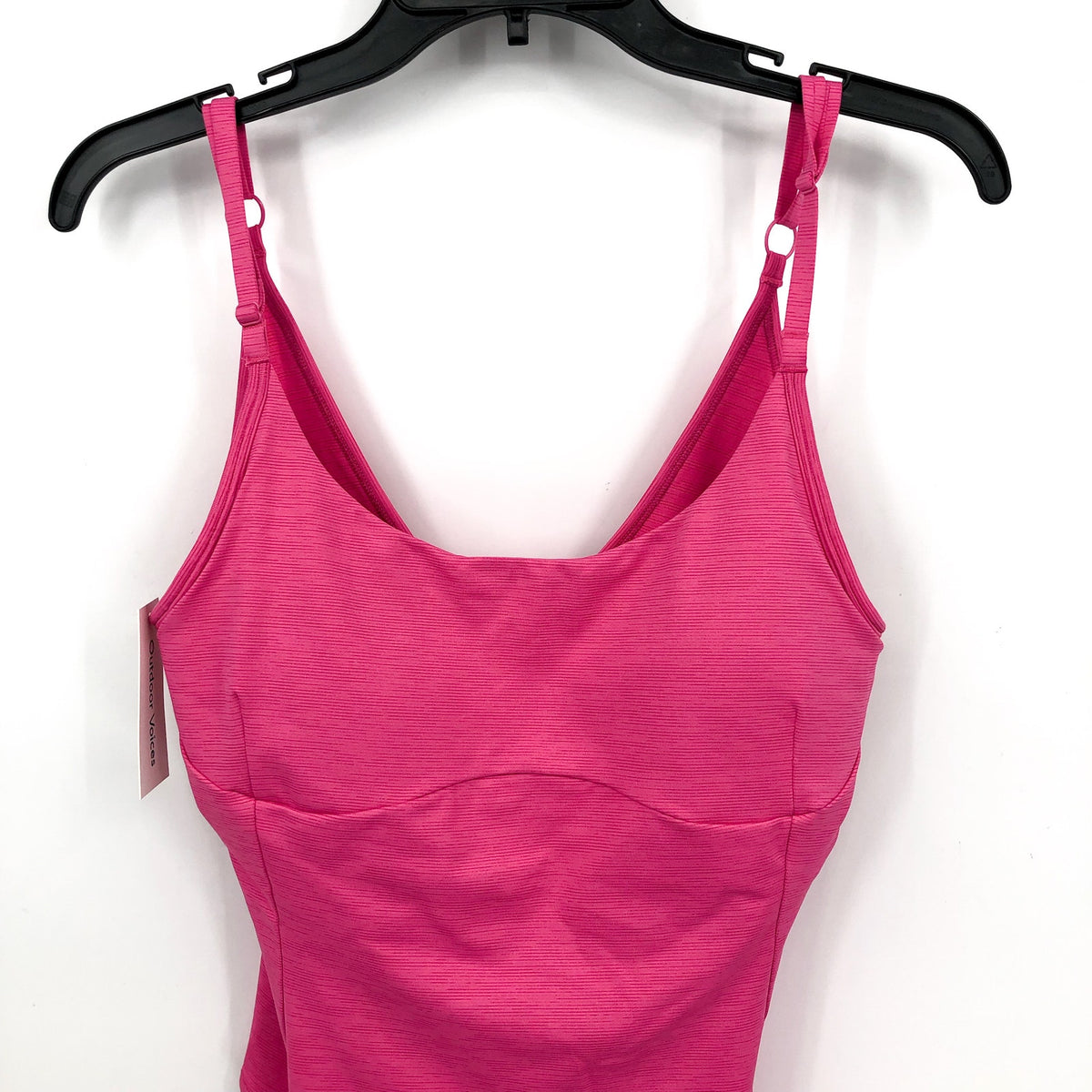 OUTDOOR VOICES Women's TechSweat Tank Leotard Bodysuit Large Pink Cerise NWT