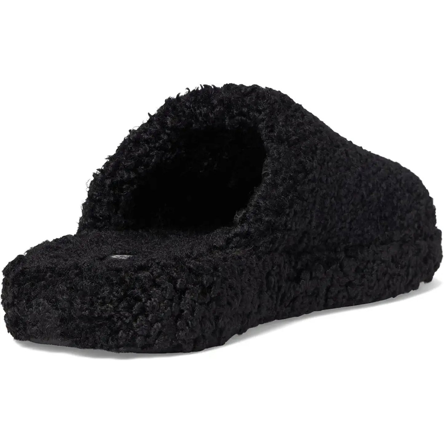 FitFlop Womens Iqushion D-Luxe Padded Teddy Mules US 9 Black Fleece NIB