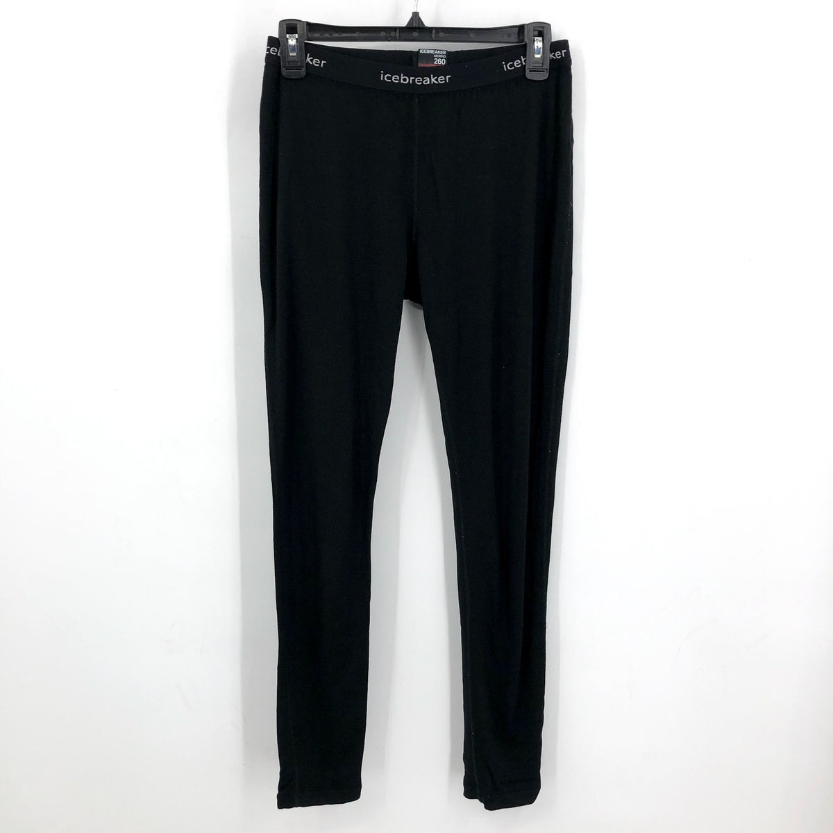 ICEBREAKER Women's Merino 260 Tech Thermal Leggings Large Black Base Layer NWT