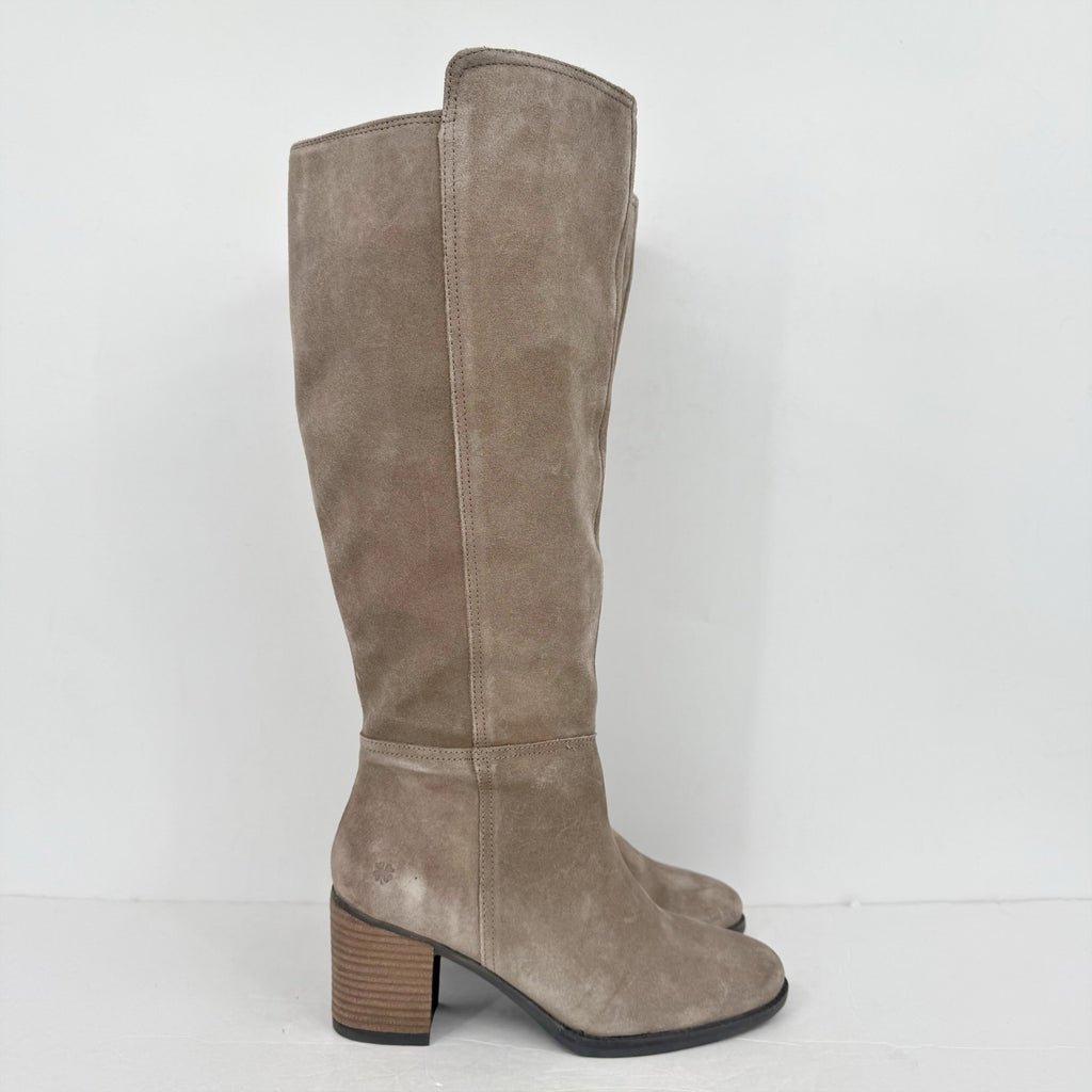 Lucky Brand Womens Bonnay Knee High Boot US 8 Wide EU 39 XW CALF Brown Suede NIB