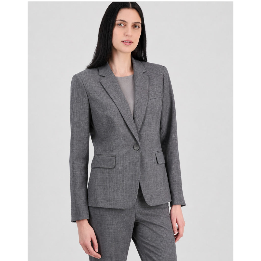 LE SUIT Women's Suit Jacket SIZE 6 Petite Grey Blazer NWOT