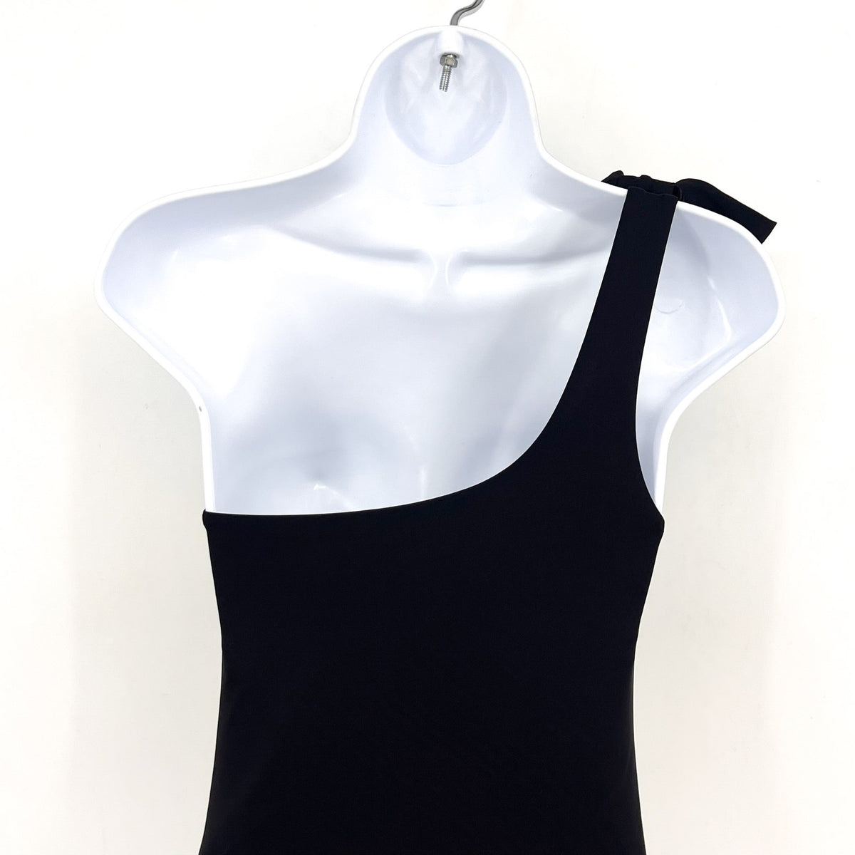 SEAFOLLY Women's Beau One Shoulder Swimsuit Size 4 Black Bow Tie NWT