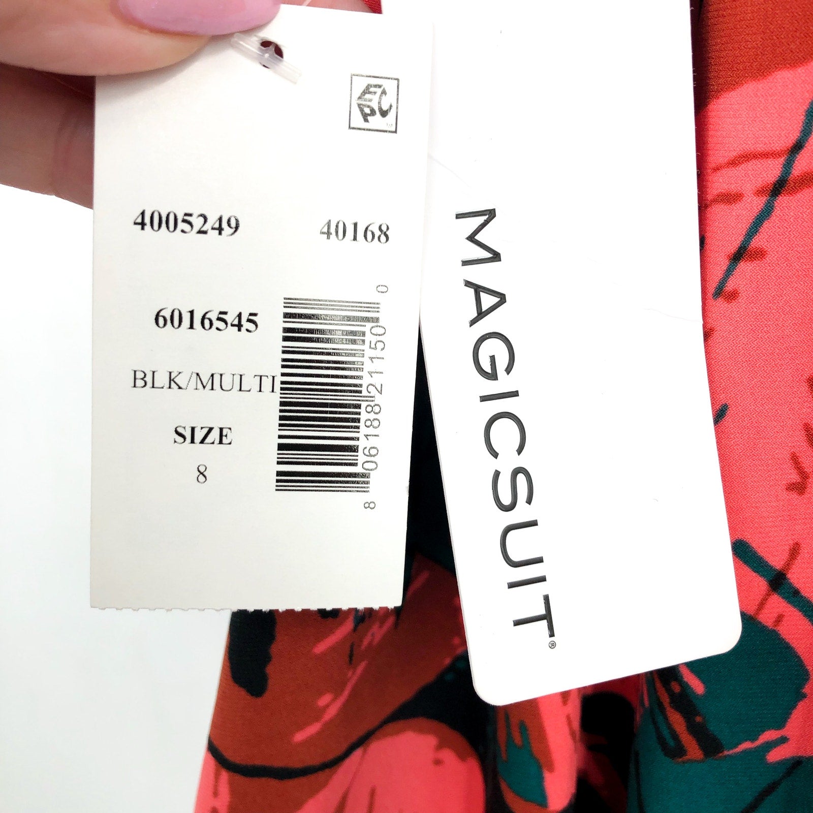 MAGICSUIT Women's Grace Tankini Swim Top Size 8 Black Red Livin Lush Print NWT