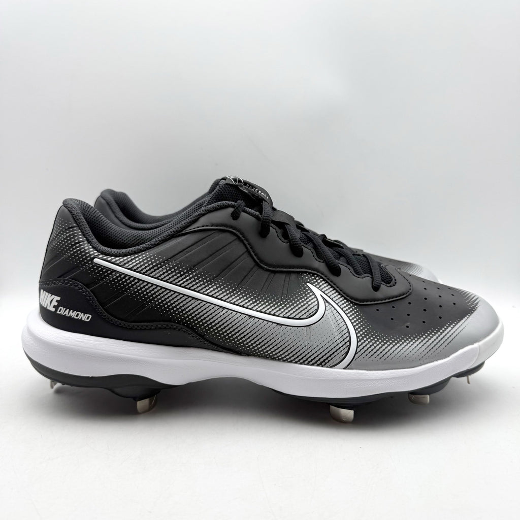 Nike Mens Alpha Huarache Varsity 4 Low Baseball Cleats US 12 Black Grey NWOB