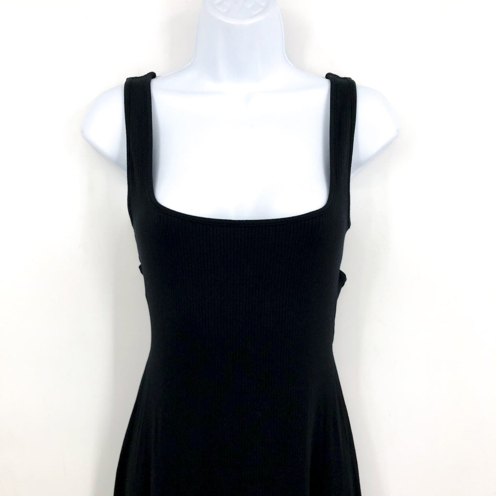 L*SPACE Women's Mara Cutout Maxi Dress Medium Black Square Neck NWT