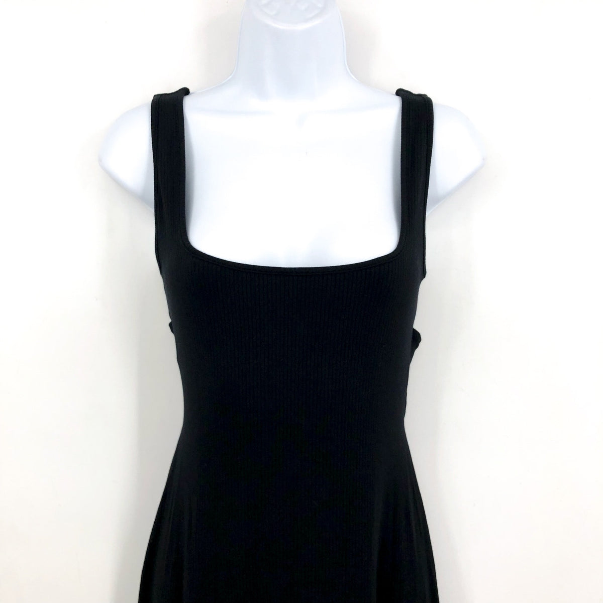 L*SPACE Women's Mara Cutout Maxi Dress Medium Black Square Neck NWT
